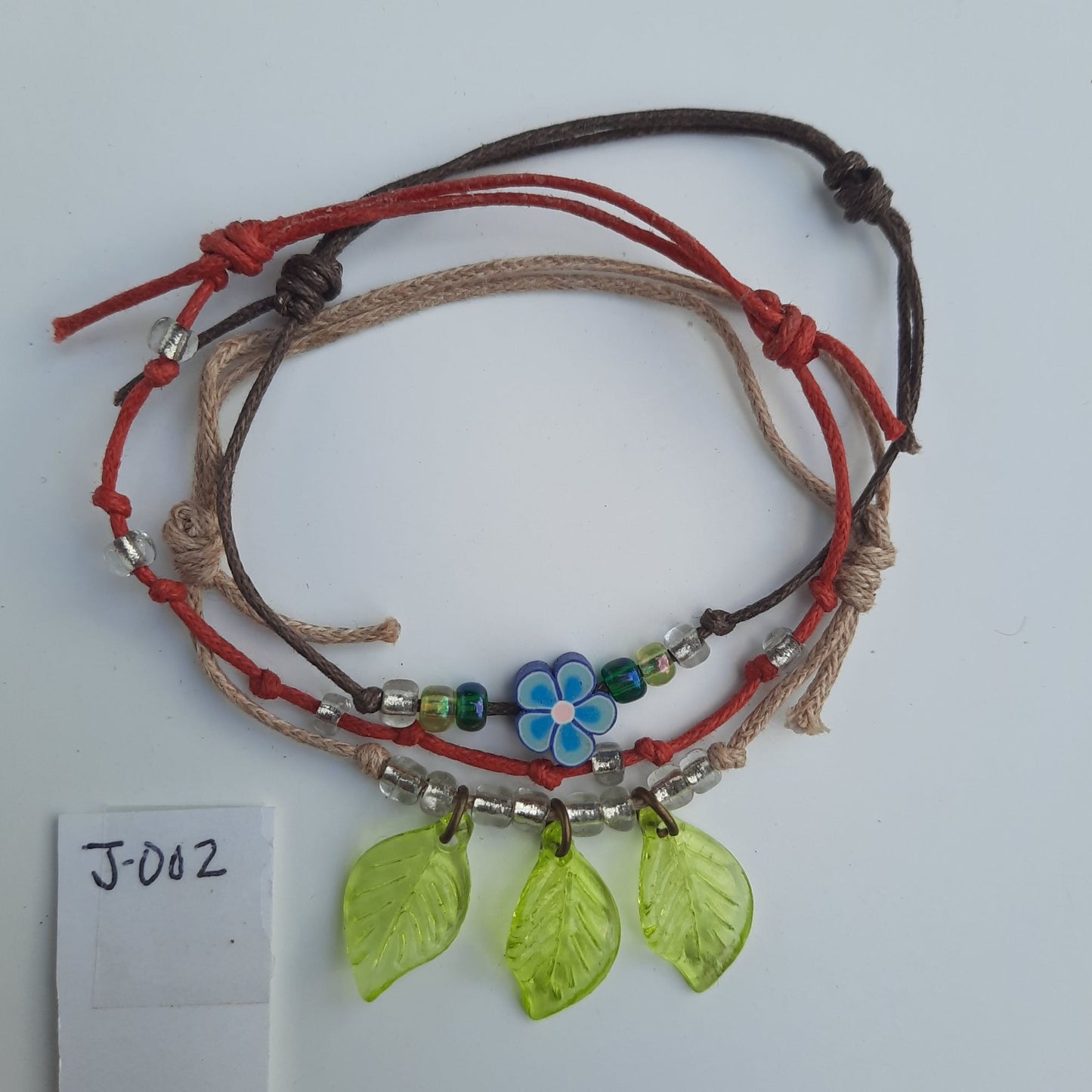 Handmade Bracelet  Nature Style Design with Bay Leaf Beads