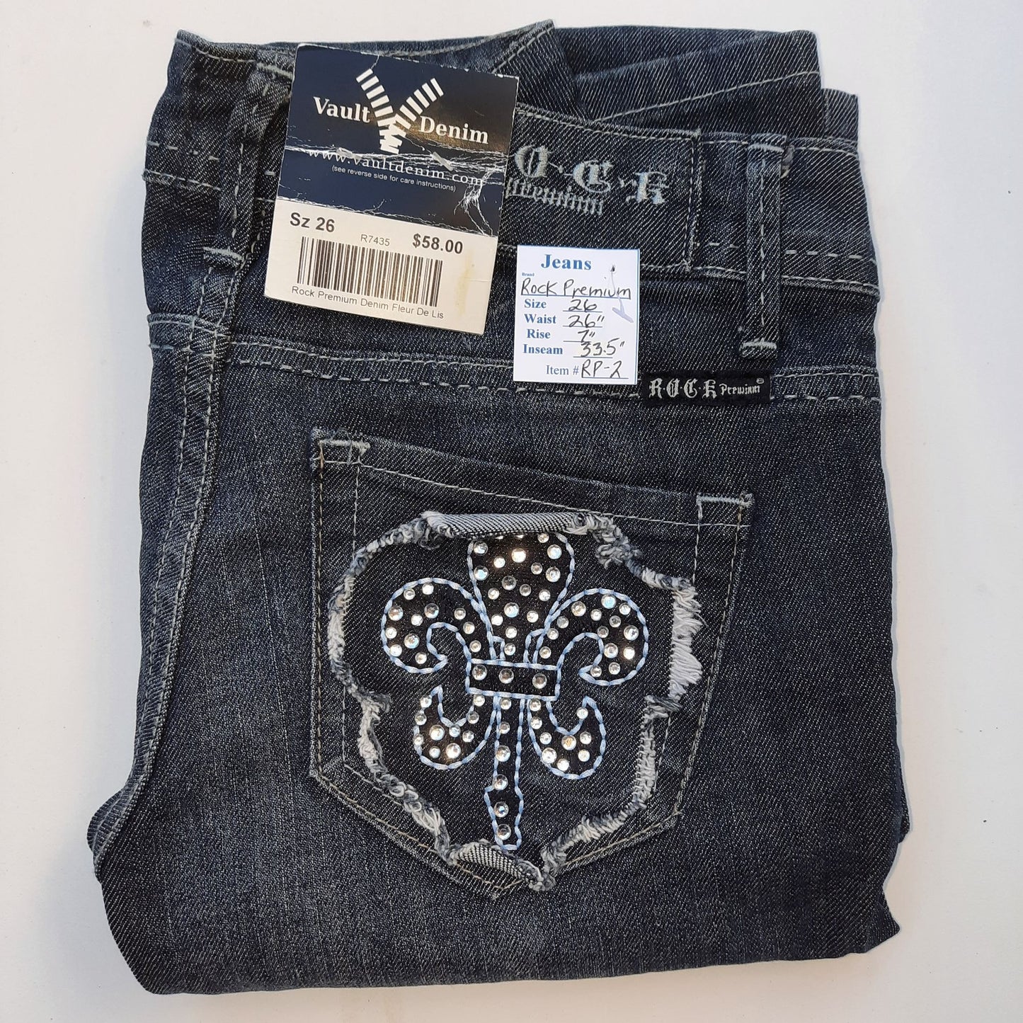 NWT Women's Wide Flare Jeans Size 26 "Rock Premium"